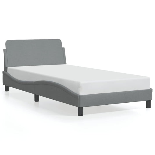 vidaXL Σκελετός Κρεβατιού Dover Αν. Γκρι 100x200 εκ. Υφασμάτινο