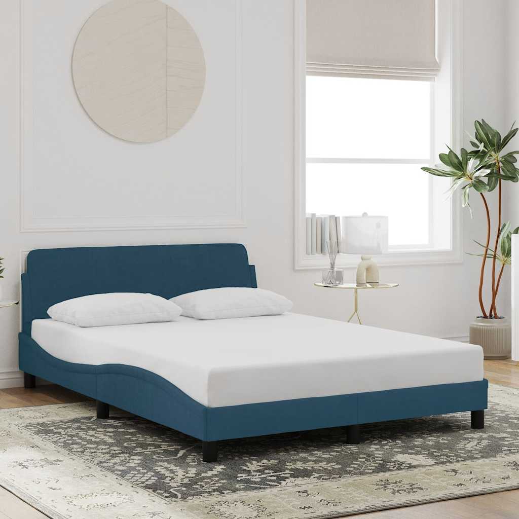 vidaXL Πλαίσιο Κρεβατιού με Κεφαλάρι Dover Μπλε 120x200 εκ. Βελούδινο