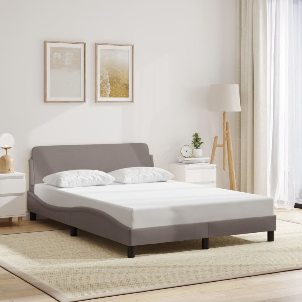vidaXL Σκελετός Κρεβατιού Dover Taupe 140x190 εκ. Υφασμάτινο