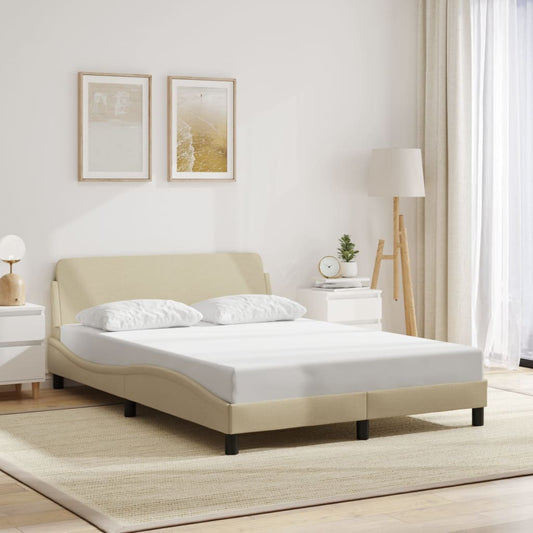 vidaXL Σκελετός Κρεβατιού Dover Κρεμ 140x190 εκ. Υφασμάτινο