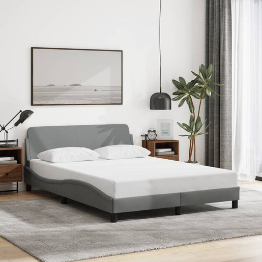 vidaXL Σκελετός Κρεβατιού Dover Αν. Γκρι 140x200 εκ.Υφασμάτινο