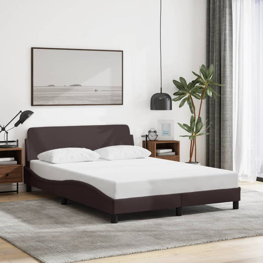 vidaXL Σκελετός Κρεβατιού Dover Καφέ 140x200 εκ.Υφασμάτινο