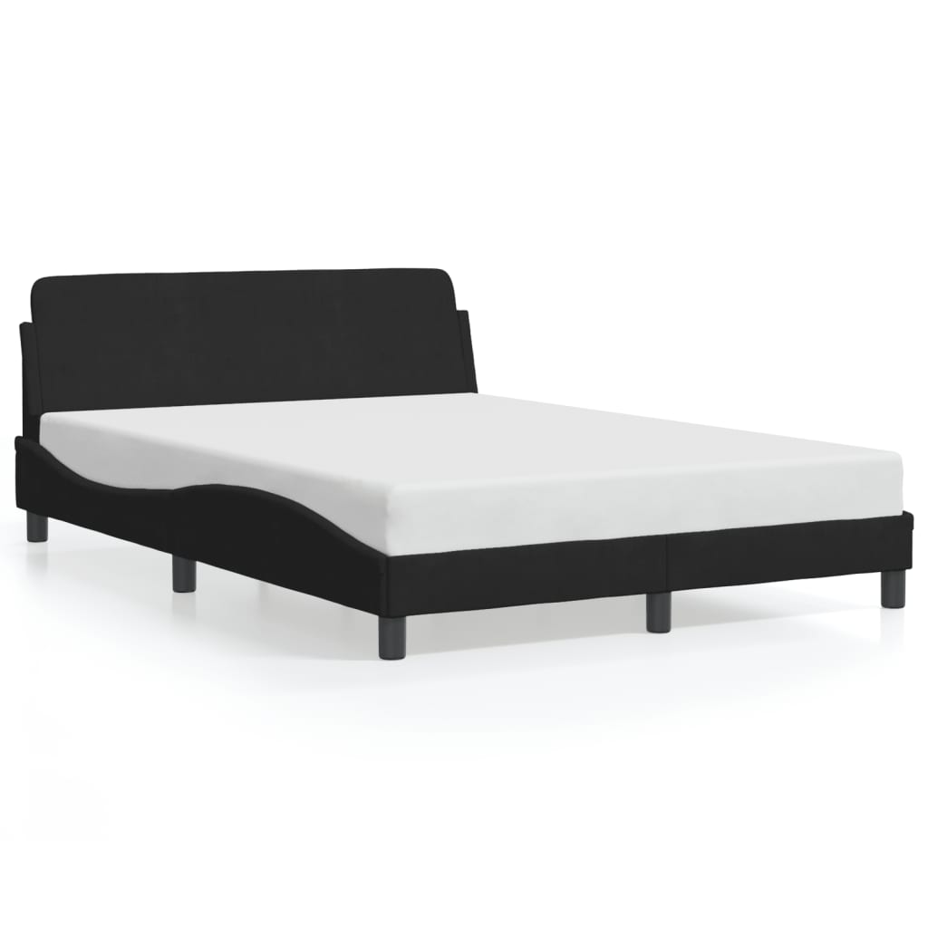 vidaXL Σκελετός Κρεβατιού Dover Μαύρο 140x200 εκ. Βελούδινο