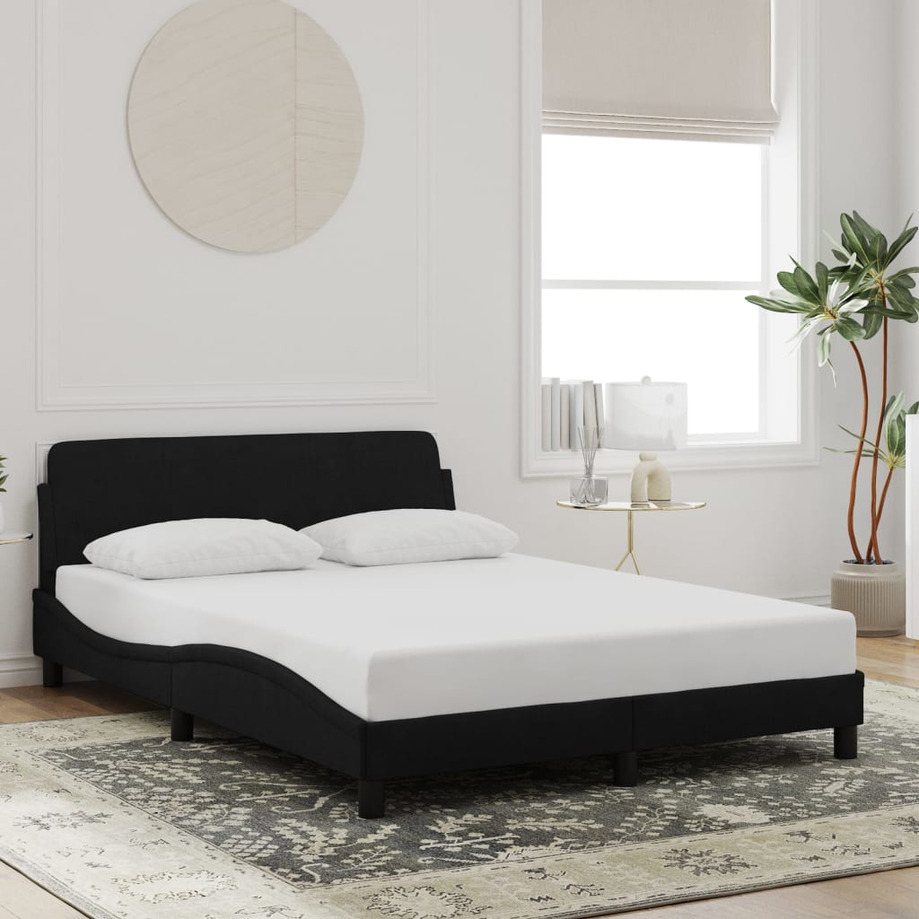 vidaXL Σκελετός Κρεβατιού Dover Μαύρο 140x200 εκ. Βελούδινο