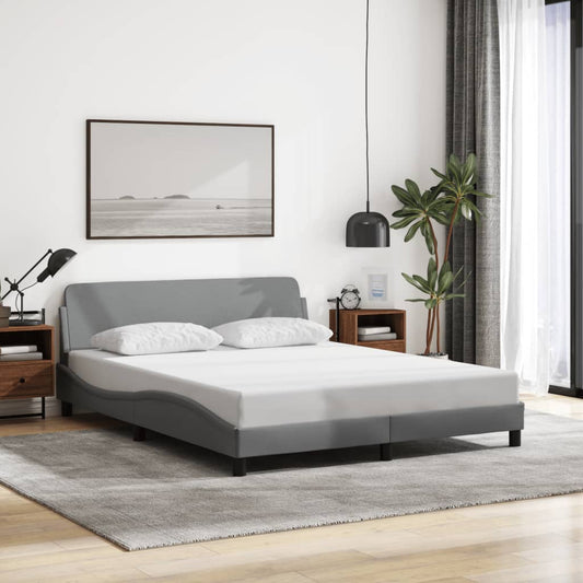 vidaXL Σκελετός Κρεβατιού Dover Αν. Γκρι 160x200 εκ.Υφασμάτινο