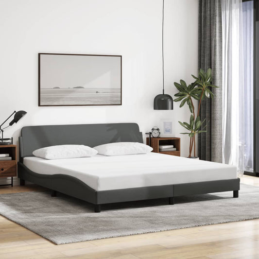 vidaXL Σκελετός Κρεβατιού Dover Σκ. Γκρι 160x200 εκ.Υφασμάτινο
