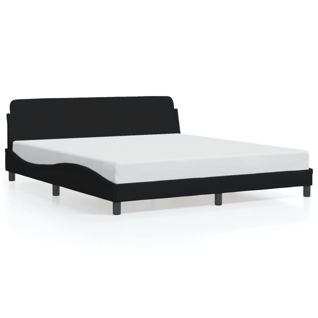 vidaXL Σκελετός Κρεβατιού Dover Μαύρο 160x200 εκ.Υφασμάτινο