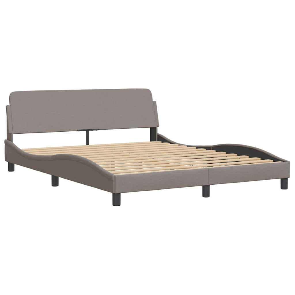 vidaXL Σκελετός Κρεβατιού Dover Taupe 160x200 εκ. Υφασμάτινο
