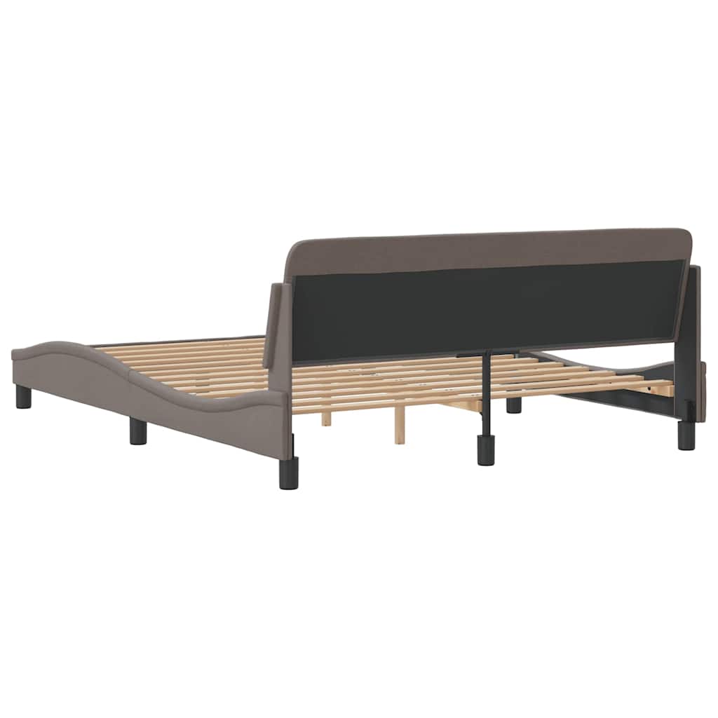 vidaXL Σκελετός Κρεβατιού Dover Taupe 160x200 εκ. Υφασμάτινο