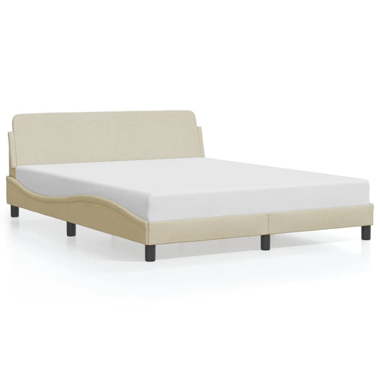 vidaXL Σκελετός Κρεβατιού Dover Κρεμ 160x200 εκ. Υφασμάτινο