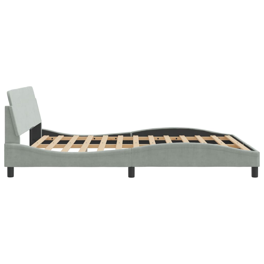 vidaXL Σκελετός Κρεβατιού Dover Αν. Γκρι 160x200 εκ. Βελούδινο