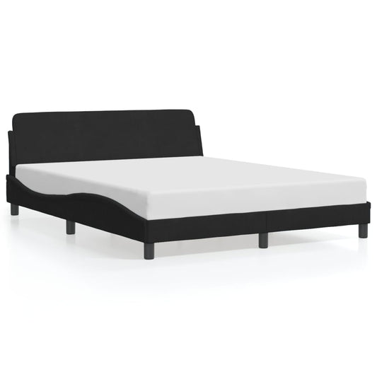 vidaXL Σκελετός Κρεβατιού Dover Μαύρο 160x200 εκ. Βελούδινο