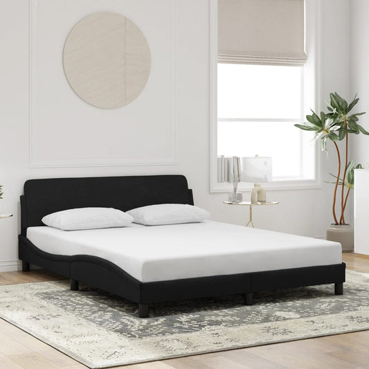 vidaXL Σκελετός Κρεβατιού Dover Μαύρο 160x200 εκ. Βελούδινο