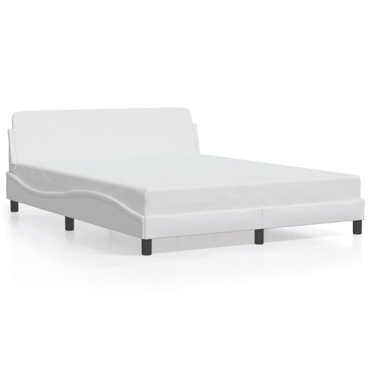 vidaXL Πλαίσιο Κρεβατιού Dover Λευκό 160x200 εκ. Συνθετικό Δέρμα