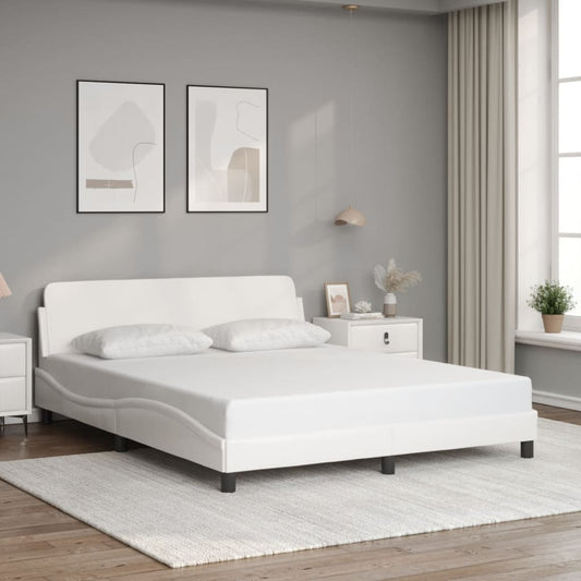 vidaXL Πλαίσιο Κρεβατιού Dover Λευκό 160x200 εκ. Συνθετικό Δέρμα