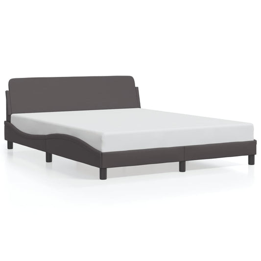 vidaXL Πλαίσιο Κρεβατιού Dover Γκρι 160x200 εκ. Συνθετικό Δέρμα