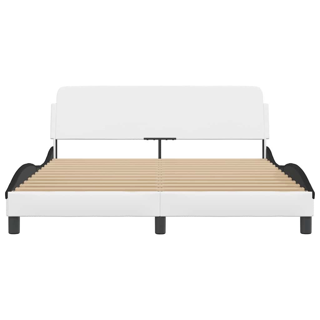 vidaXL Πλαίσιο Κρεβατιού Dover Λευκό/Μαύρο 160x200εκ Συνθ. Δέρμα