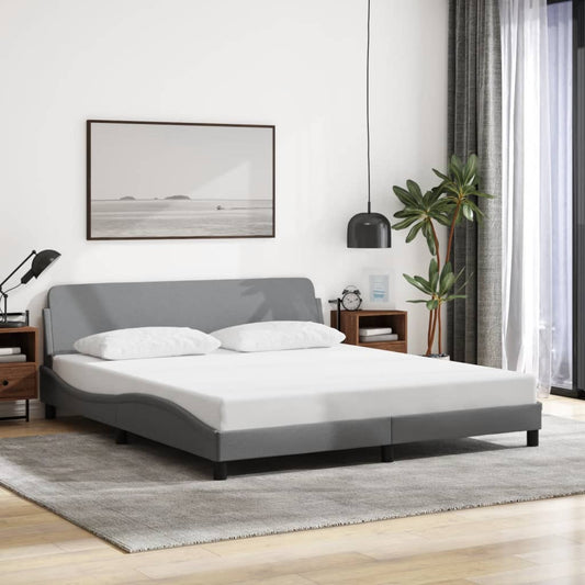 vidaXL Σκελετός Κρεβατιού Dover Αν. Γκρι 180x200 εκ.Υφασμάτινο