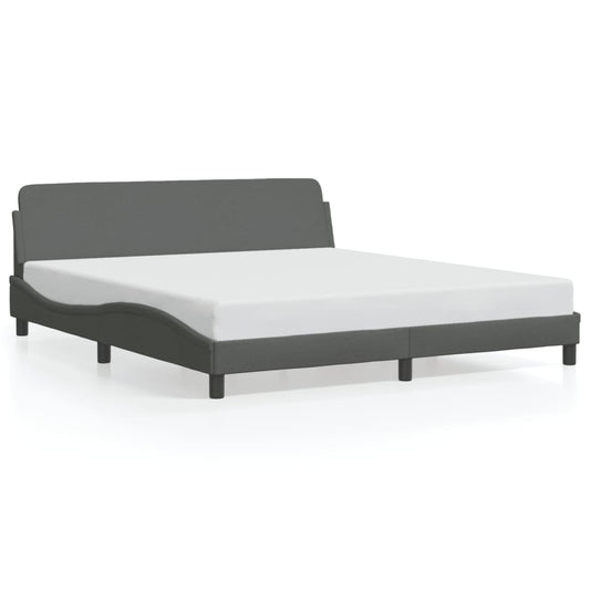vidaXL Σκελετός Κρεβατιού Dover Σκ. Γκρι 180x200 εκ.Υφασμάτινο