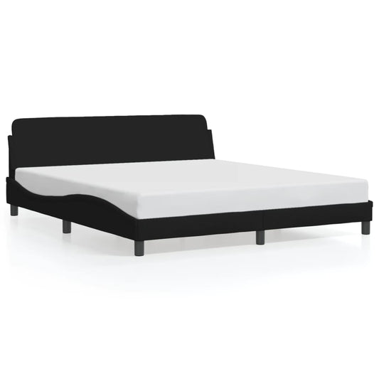 vidaXL Σκελετός Κρεβατιού Dover Μαύρο 180x200 εκ. Υφασμάτινο