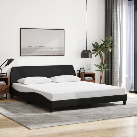 vidaXL Σκελετός Κρεβατιού Dover Μαύρο 180x200 εκ. Υφασμάτινο