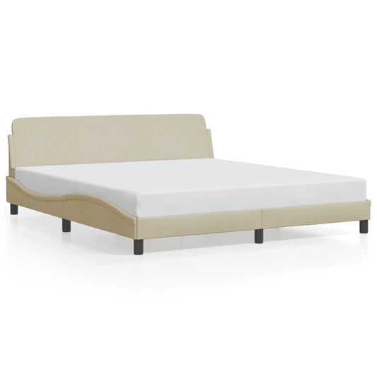vidaXL Σκελετός Κρεβατιού Dover Κρεμ 180x200 εκ. Υφασμάτινο