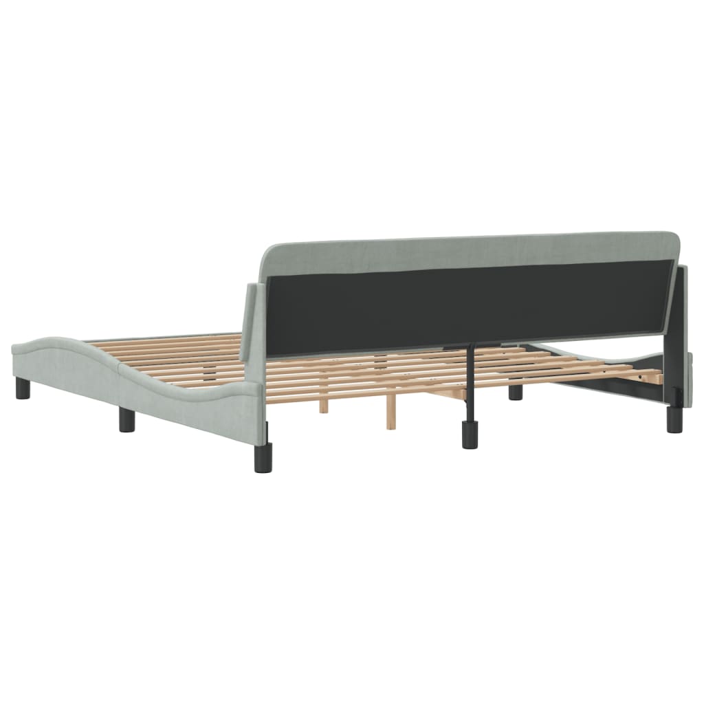 vidaXL Σκελετός Κρεβατιού Dover Αν. Γκρι 180x200 εκ. Βελούδινο