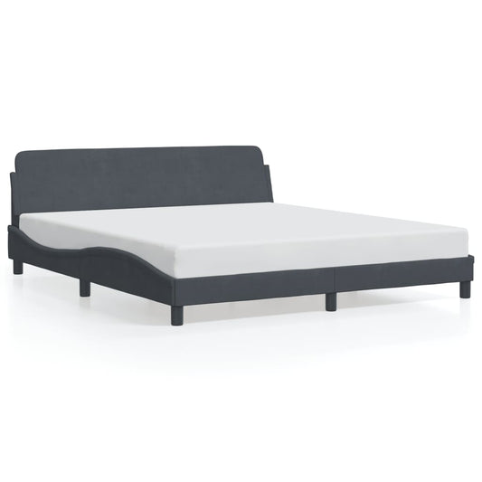 vidaXL Σκελετός Κρεβατιού Dover Σκ. Γκρι 180x200 εκ. Βελούδινο