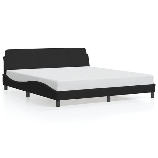 vidaXL Σκελετός Κρεβατιού Dover Μαύρο 180x200 εκ. Βελούδινο