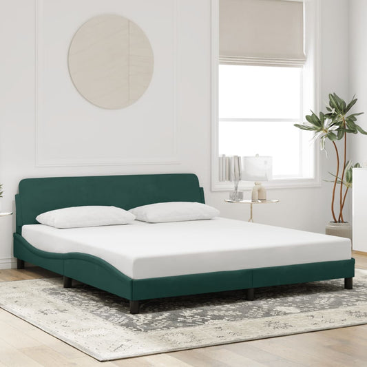 vidaXL Σκελετός Κρεβατιού Dover Πράσινο 180x200εκ. Βελούδινο