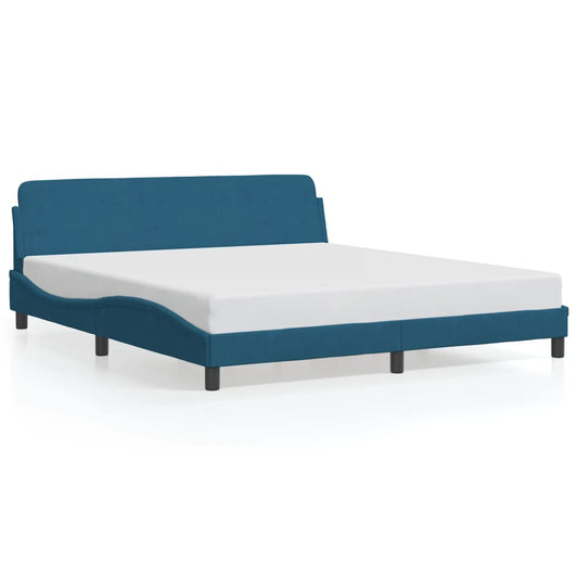 vidaXL Πλαίσιο Κρεβατιού με Κεφαλάρι Dover Μπλε 180x200 εκ. Βελούδινο
