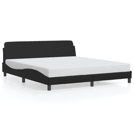 vidaXL Πλαίσιο Κρεβατιού Dover Μαύρο 180x200 εκ. Συνθετικό Δέρμα