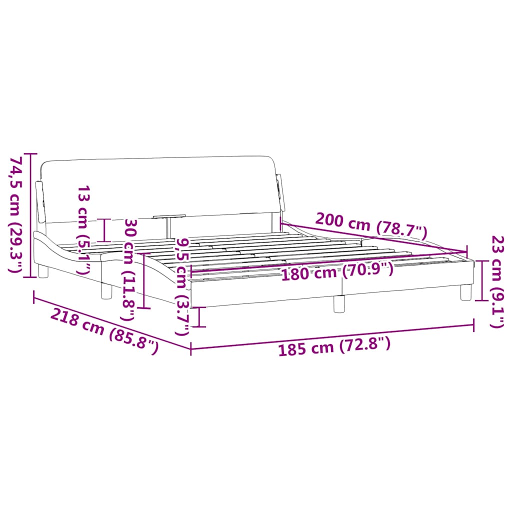 vidaXL Πλαίσιο Κρεβατιού Dover Λευκό 180x200 εκ. Συνθετικό Δέρμα