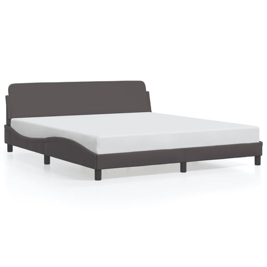 vidaXL Πλαίσιο Κρεβατιού Dover Γκρι 180x200 εκ. Συνθετικό Δέρμα
