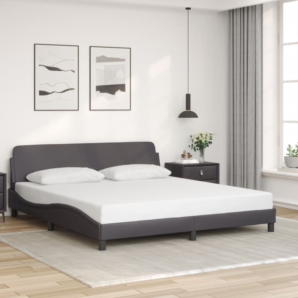 vidaXL Πλαίσιο Κρεβατιού Dover Γκρι 180x200 εκ. Συνθετικό Δέρμα