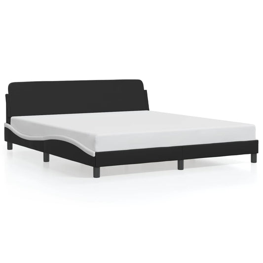 vidaXL Πλαίσιο Κρεβατιού Dover Μαύρο/Λευκό 180x200εκ.Συνθ. Δέρμα