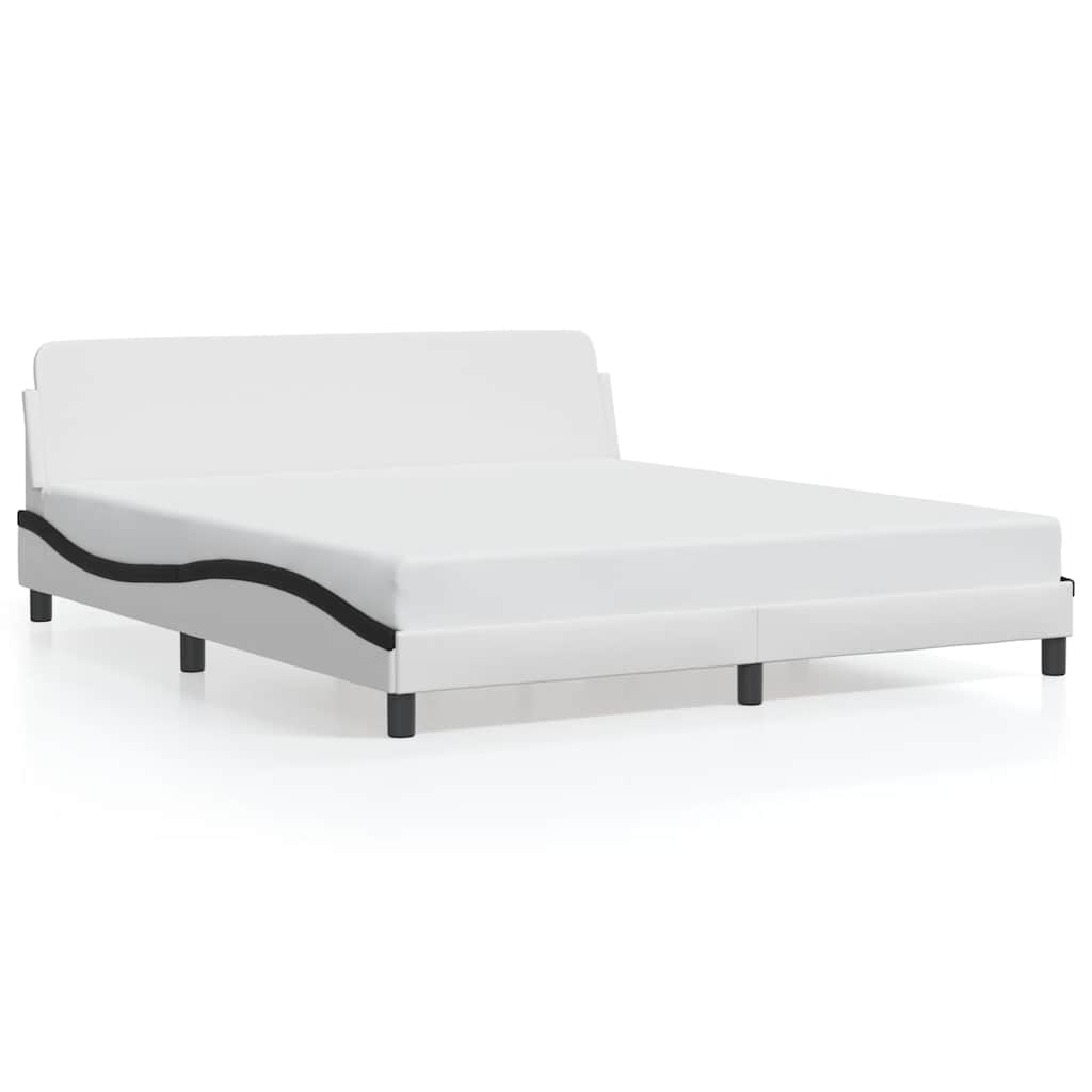 vidaXL Πλαίσιο Κρεβατιού Dover Λευκό/Μαύρο 180x200εκ.Συνθ. Δέρμα