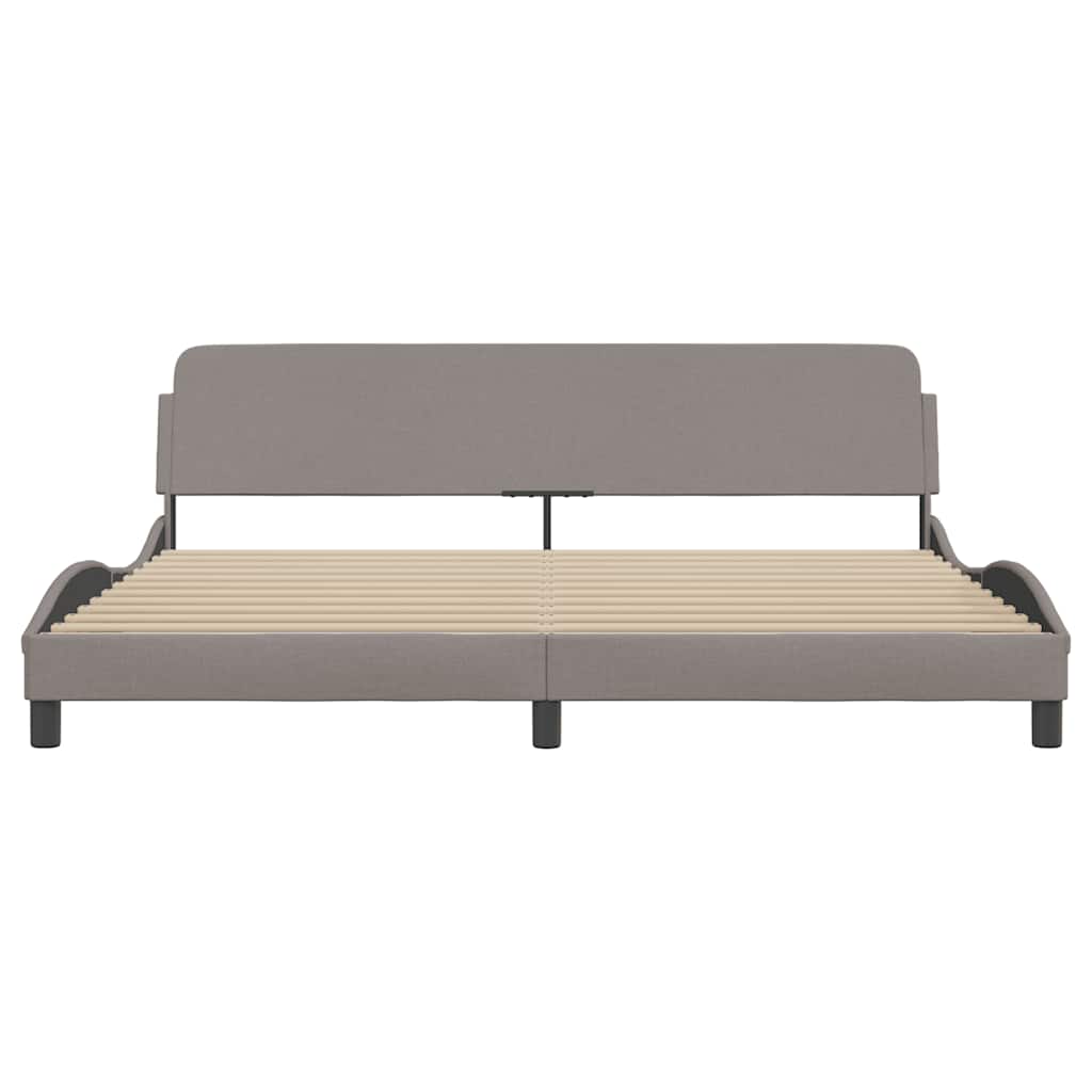 vidaXL Σκελετός Κρεβατιού Dover Taupe 200x200 εκ.Υφασμάτινο