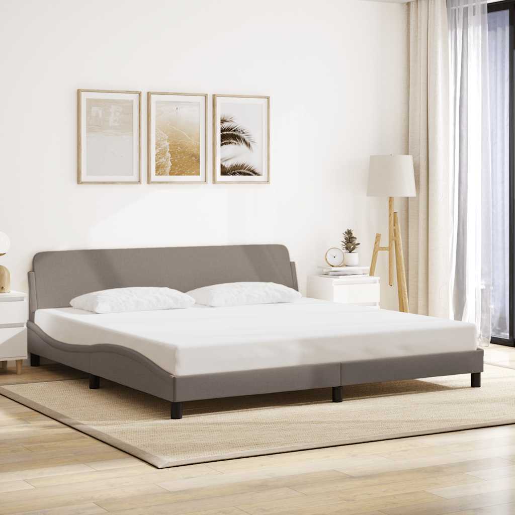 vidaXL Σκελετός Κρεβατιού Dover Taupe 200x200 εκ.Υφασμάτινο