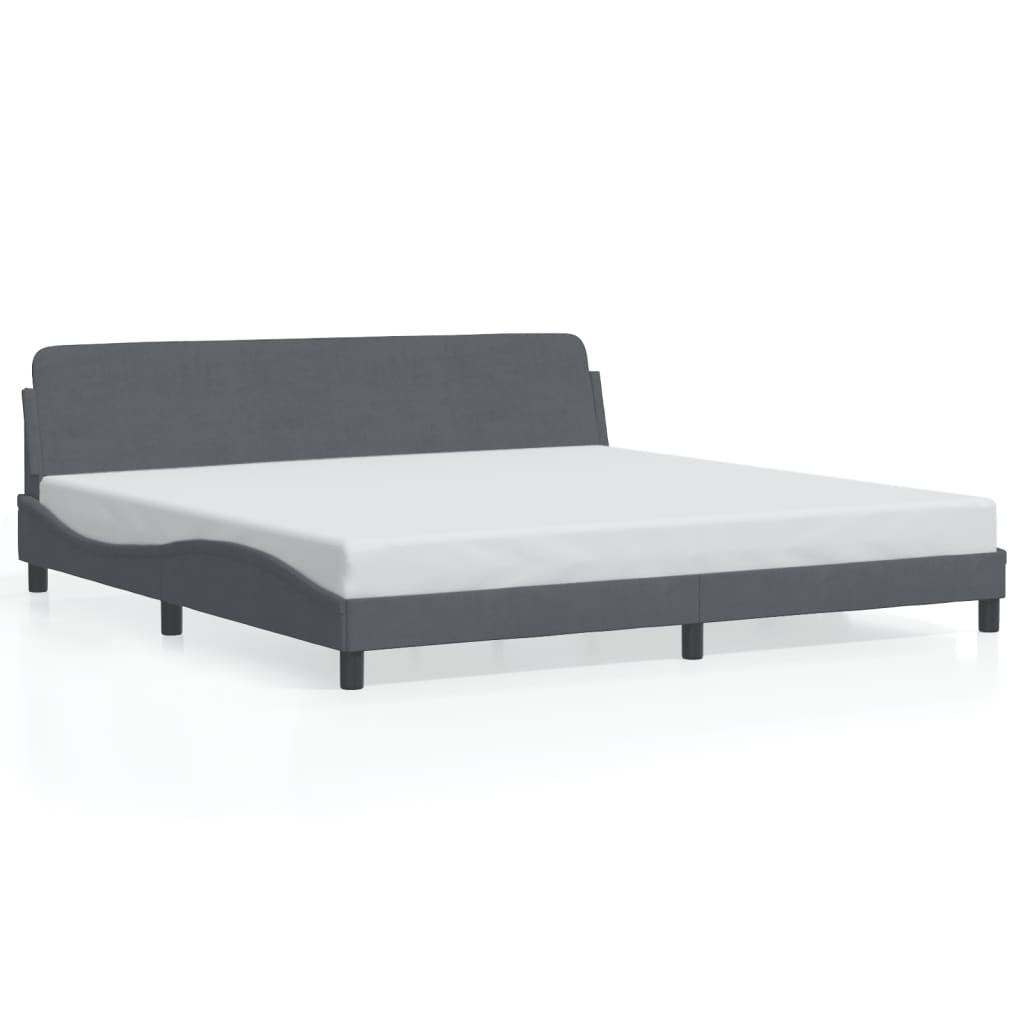 vidaXL Σκελετός Κρεβατιού Dover Σκ. Γκρι 200x200 εκ. Βελούδινο