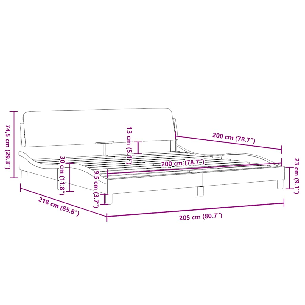 vidaXL Πλαίσιο Κρεβατιού Dover Λευκό 200x200 εκ. Συνθετικό Δέρμα