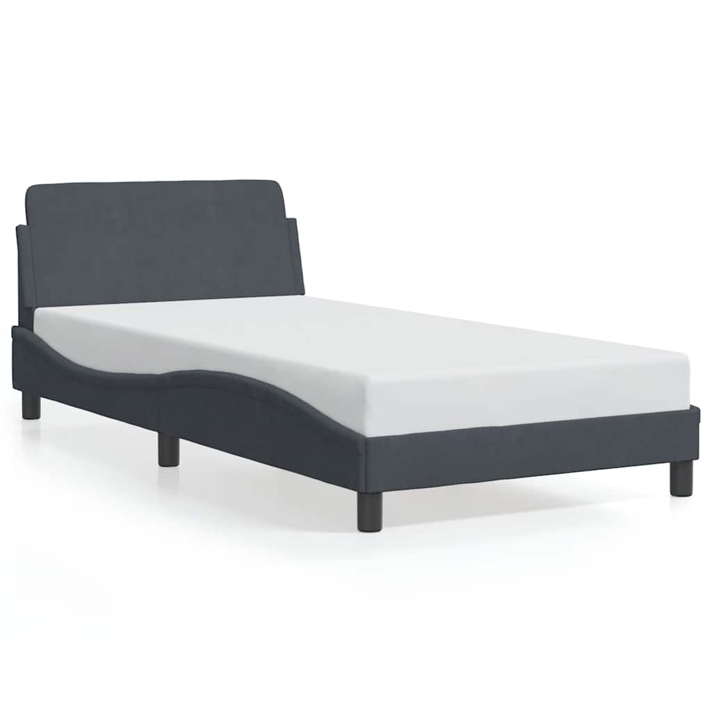 vidaXL Σκελετός Κρεβατιού Dover Γκρι 100x190 εκ. Βελούδινο