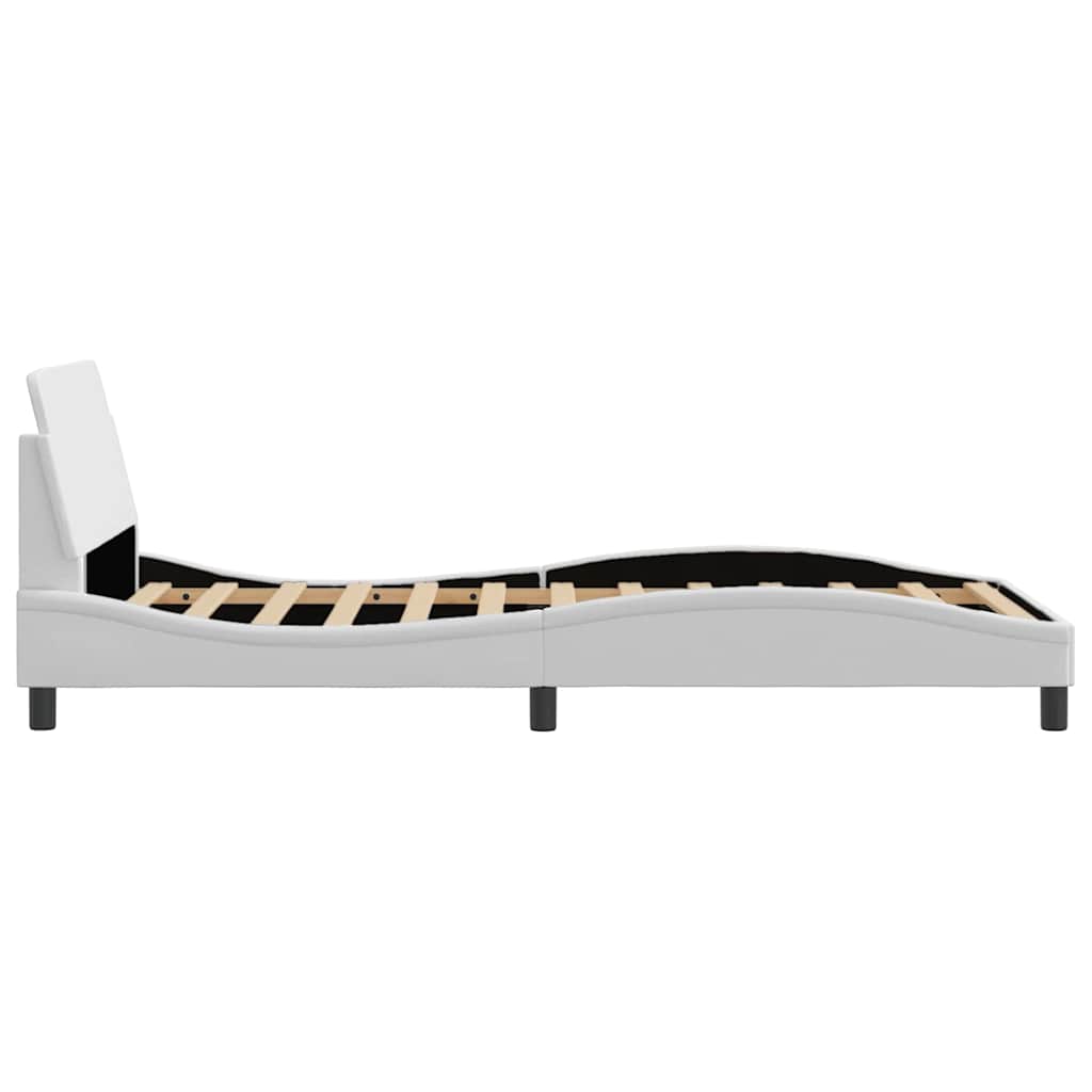 vidaXL Σκελετός Κρεβατιού Dover Λευκό 100x203εκ.Συνθετικό Δέρμα