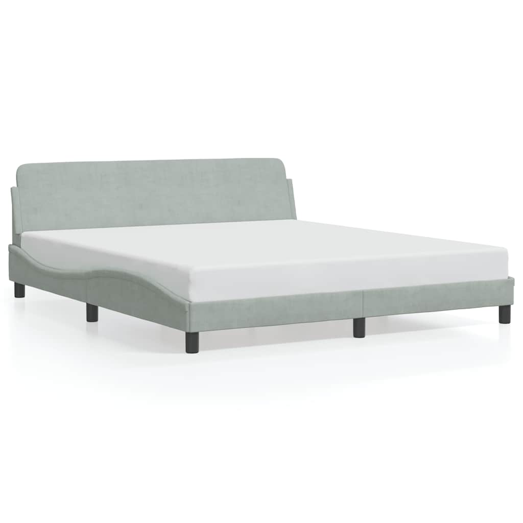 vidaXL Πλαίσιο Κρεβατιού Dover Αν. Γκρι 183x213 εκ. Βελούδινο