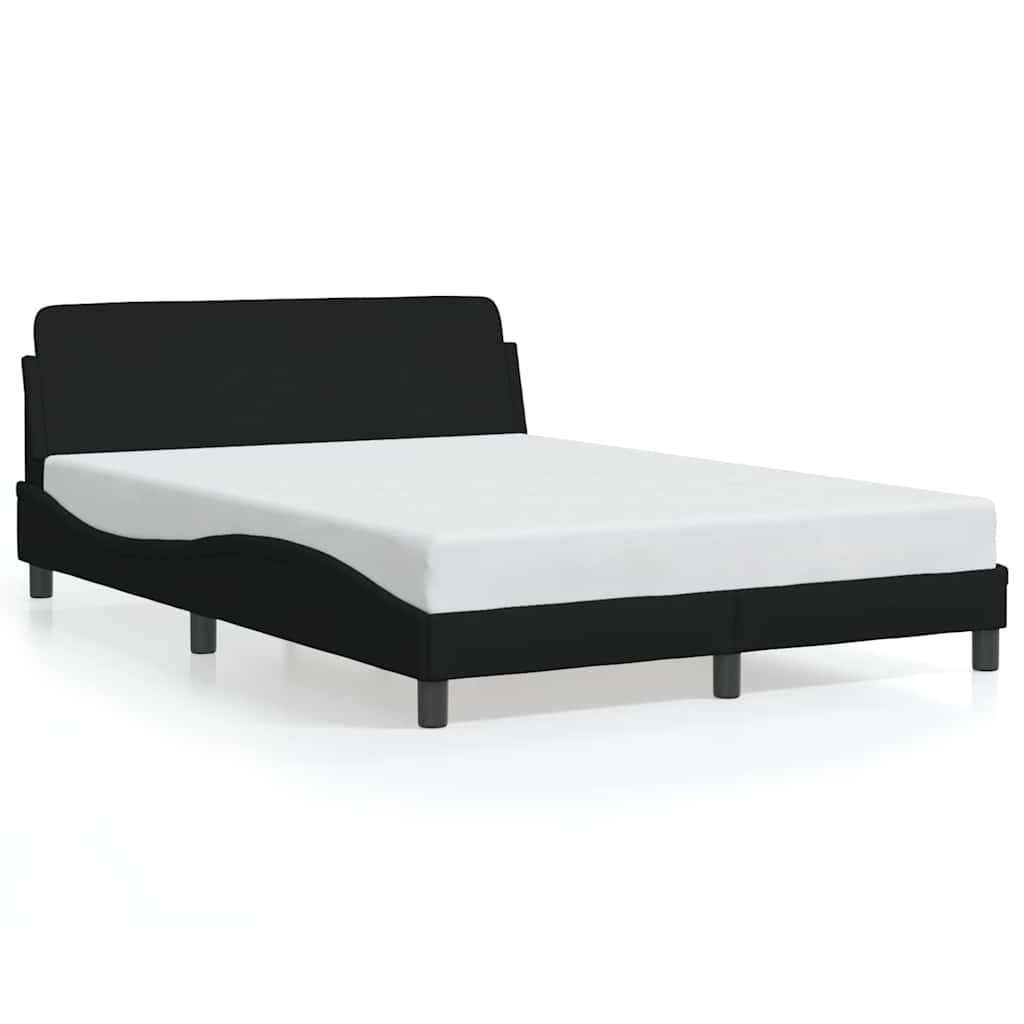 vidaXL Πλαίσιο Κρεβατιού Dover Μαύρο 135x190 εκ. Υφασμάτινο
