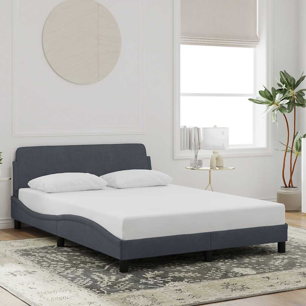vidaXL Πλαίσιο Κρεβατιού Dover Σκούρο Γκρι 135x190 εκ. Βελούδο