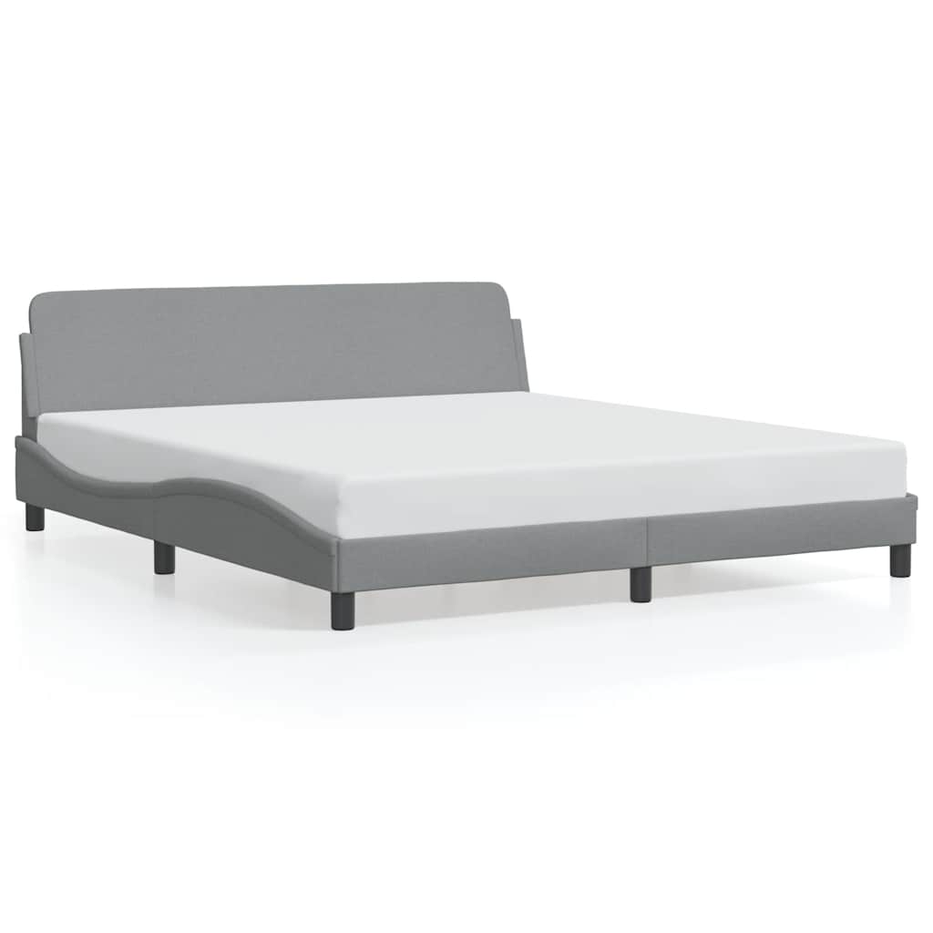 vidaXL Πλαίσιο Κρεβατιού Dover Ανοιχτό Γκρι 180x200 εκ. Ύφασμα