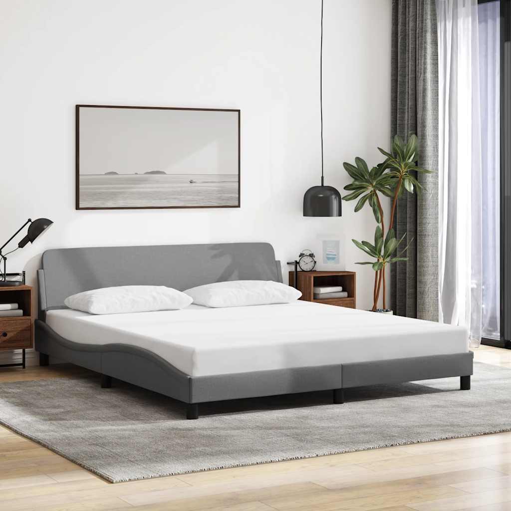 vidaXL Πλαίσιο Κρεβατιού Dover Ανοιχτό Γκρι 180x200 εκ. Ύφασμα