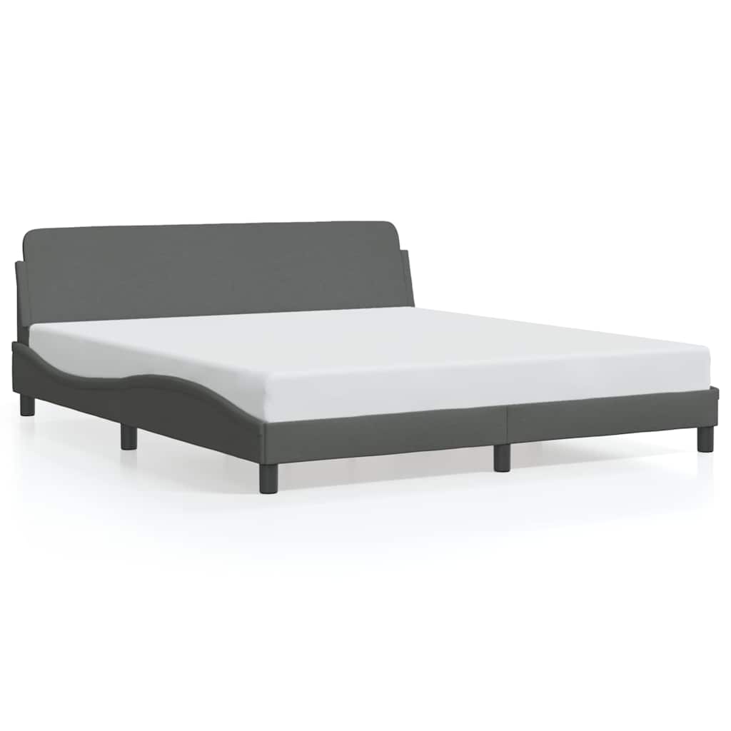 vidaXL Πλαίσιο Κρεβατιού Dover Σκούρο Γκρι 180x200 εκ. Ύφασμα