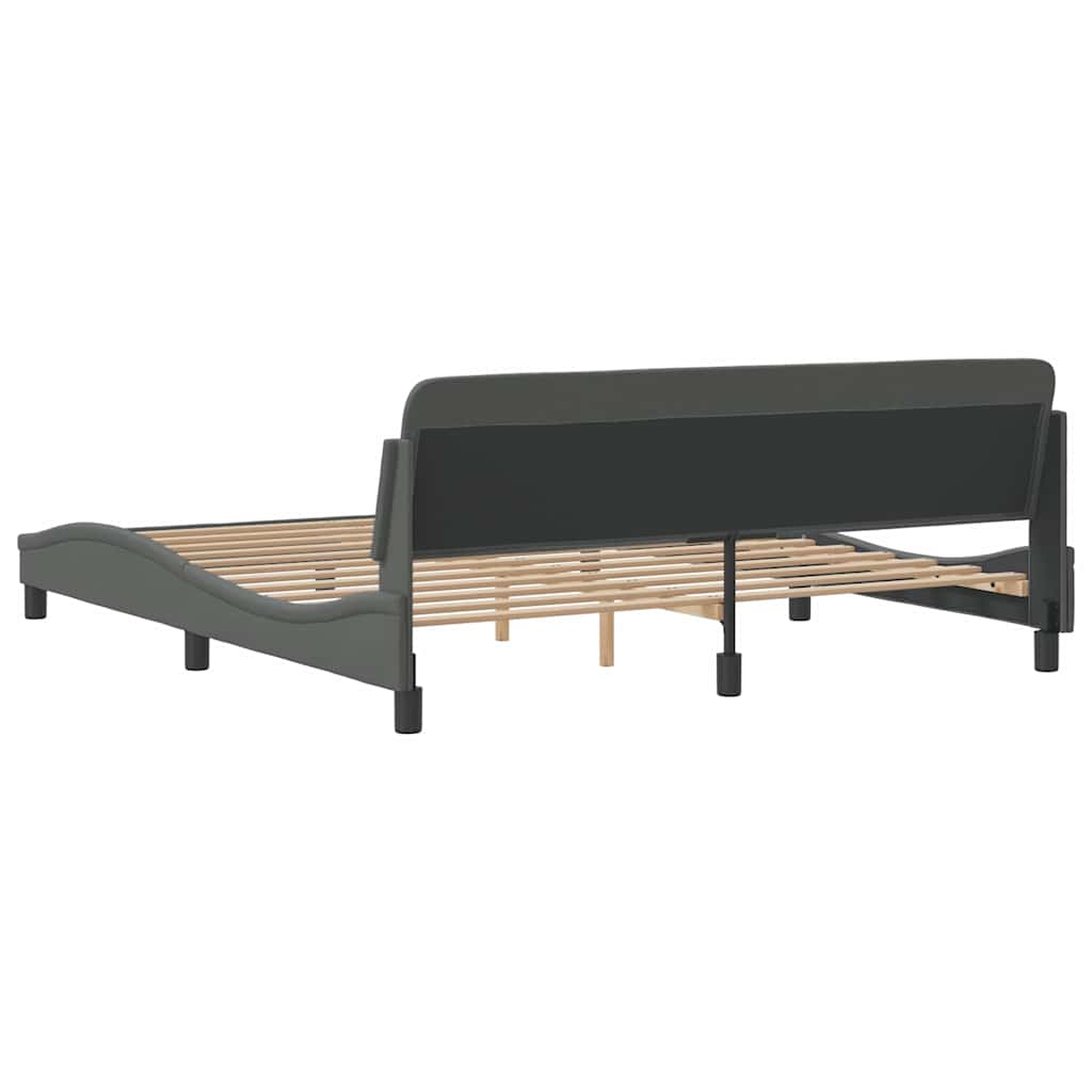 vidaXL Πλαίσιο Κρεβατιού Dover Σκούρο Γκρι 180x200 εκ. Ύφασμα